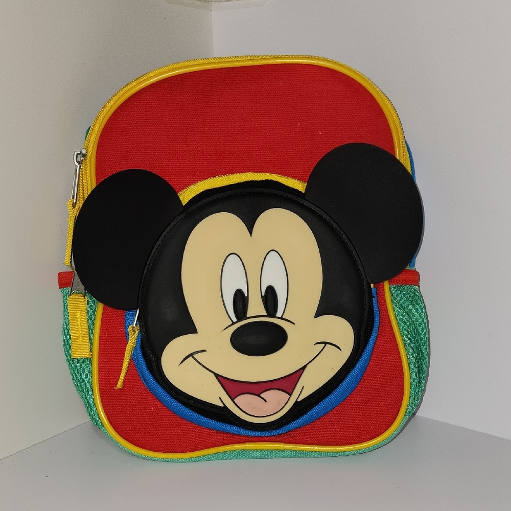 Disney Mickey Mouse Kids Backpack - Red, Black, Green